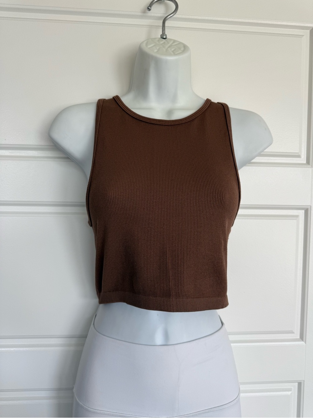 H&M Brown Ribbed Cropped Tank